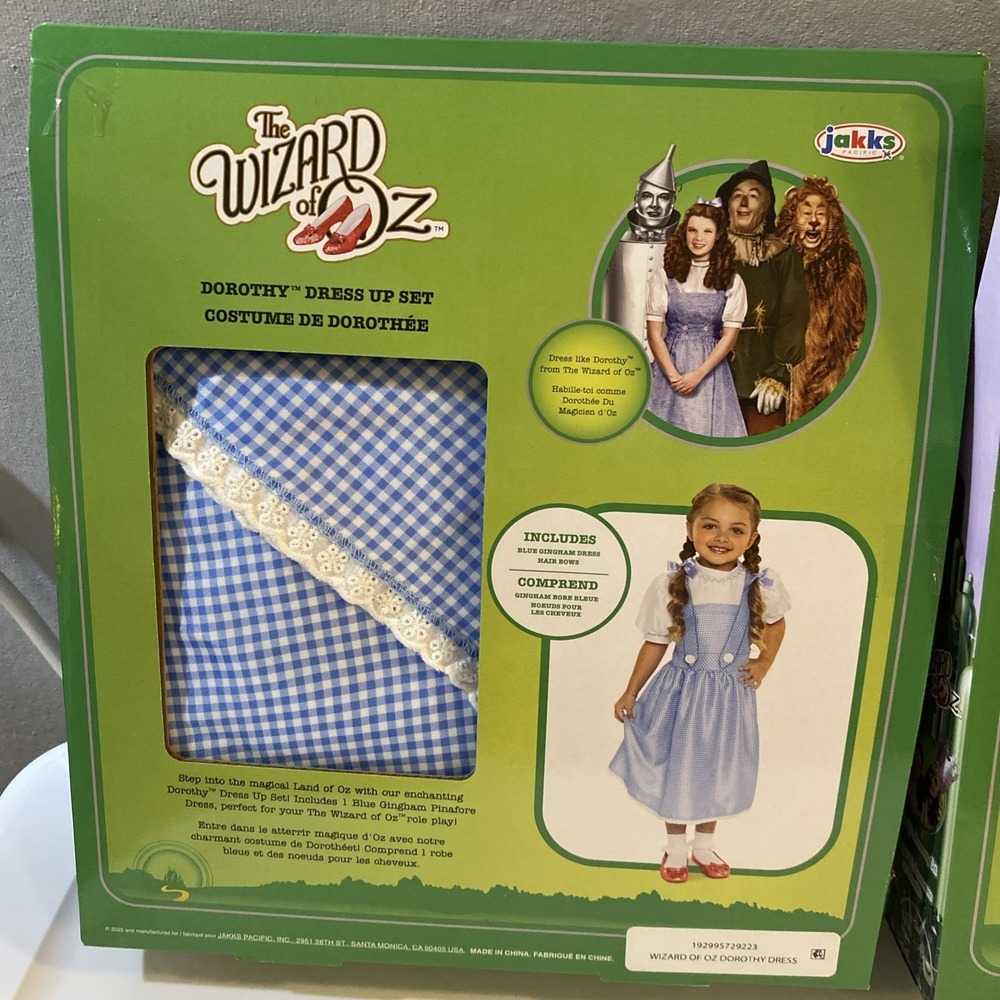 JAKKS PACIFIC THE WIZARD OF OZ: DOROTHY DRESS 4-6X & SHOES, TOTO, BASKET NWT - Picture 5 of 5